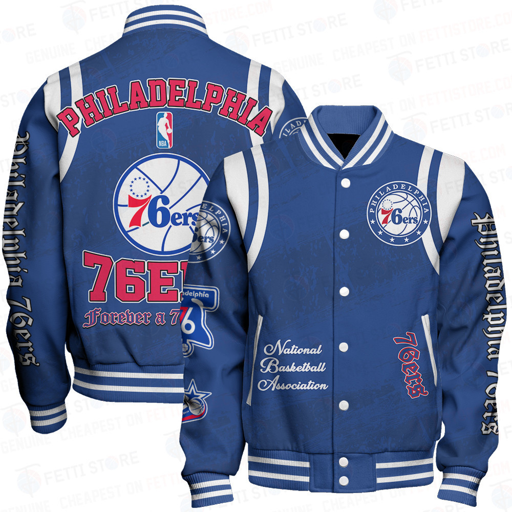 philadelphia 76ers team logo basketball design print baseball varsity jacket baseball jacket all over print sfat v26 biubr