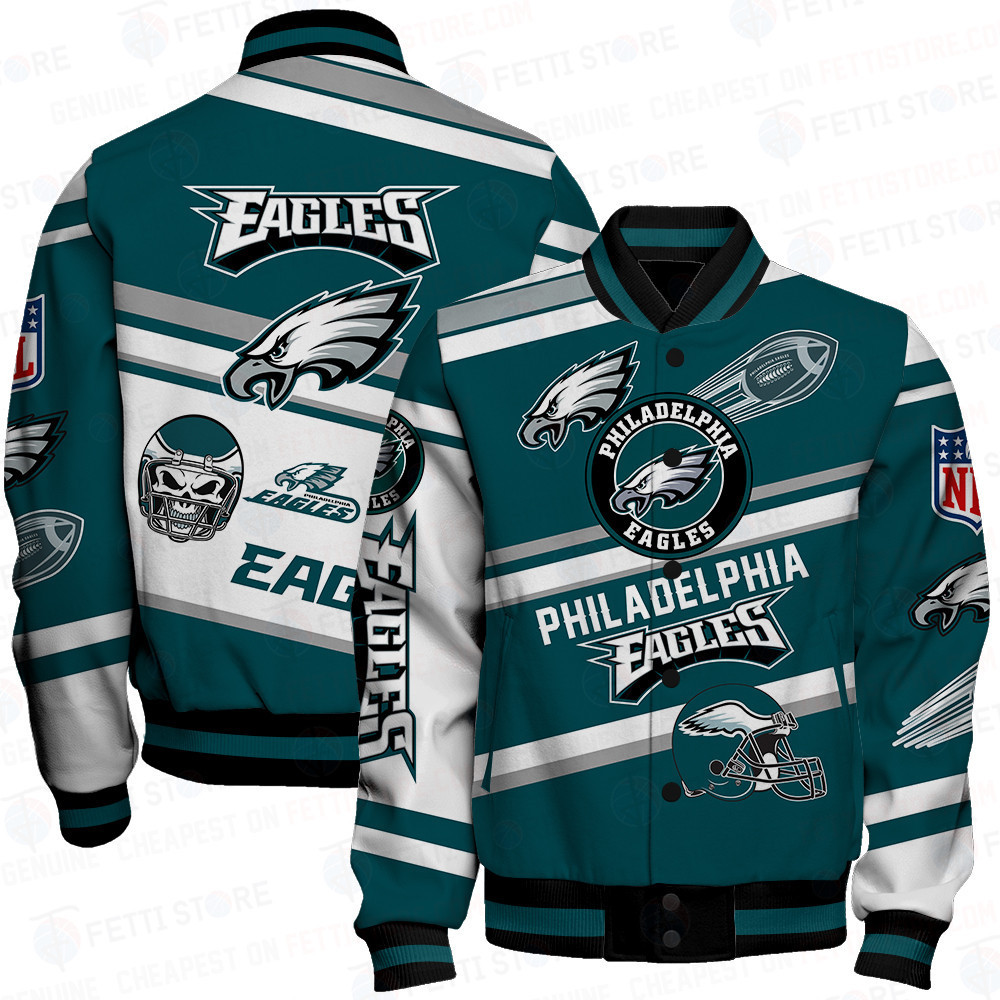 philadelphia eagles american football league pattern baseball varsity jacket baseball jacket all over print 9x5xs