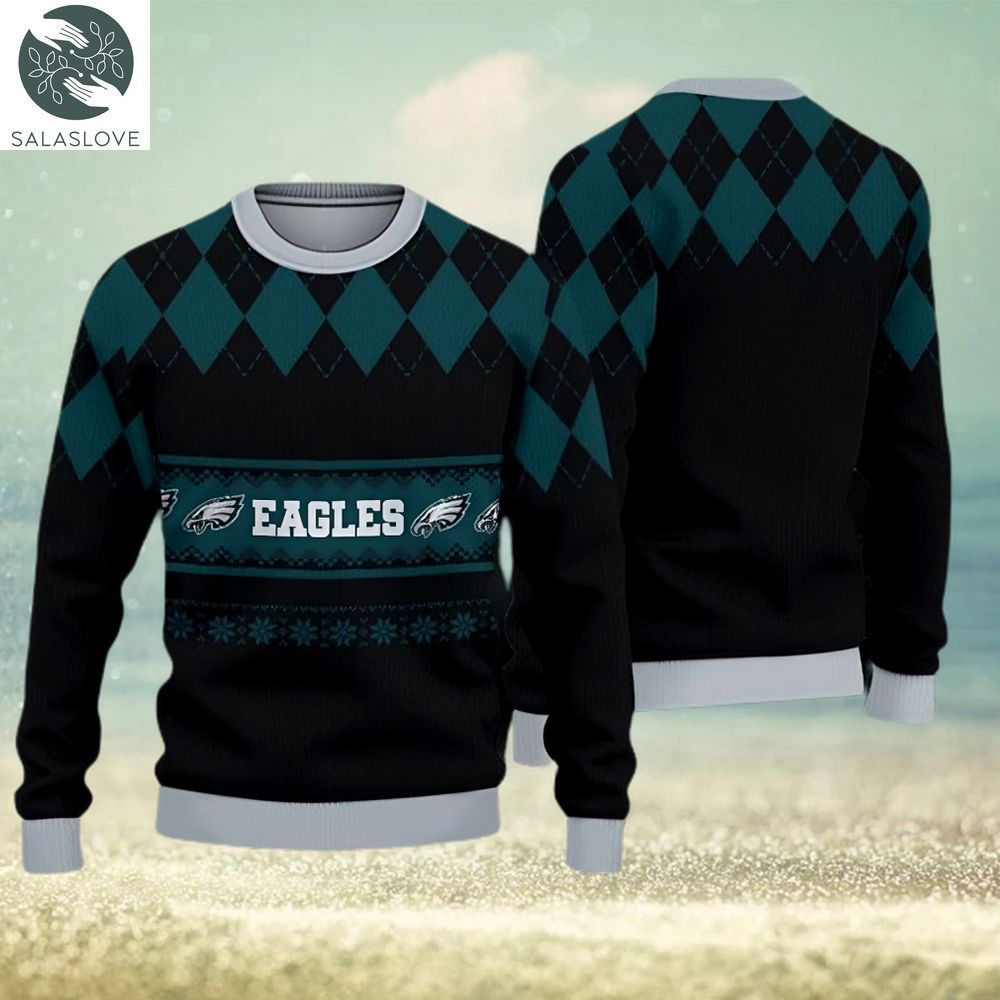 philadelphia eagles christmas caro pattern ugly sweater ht270928 1 mk9sxm