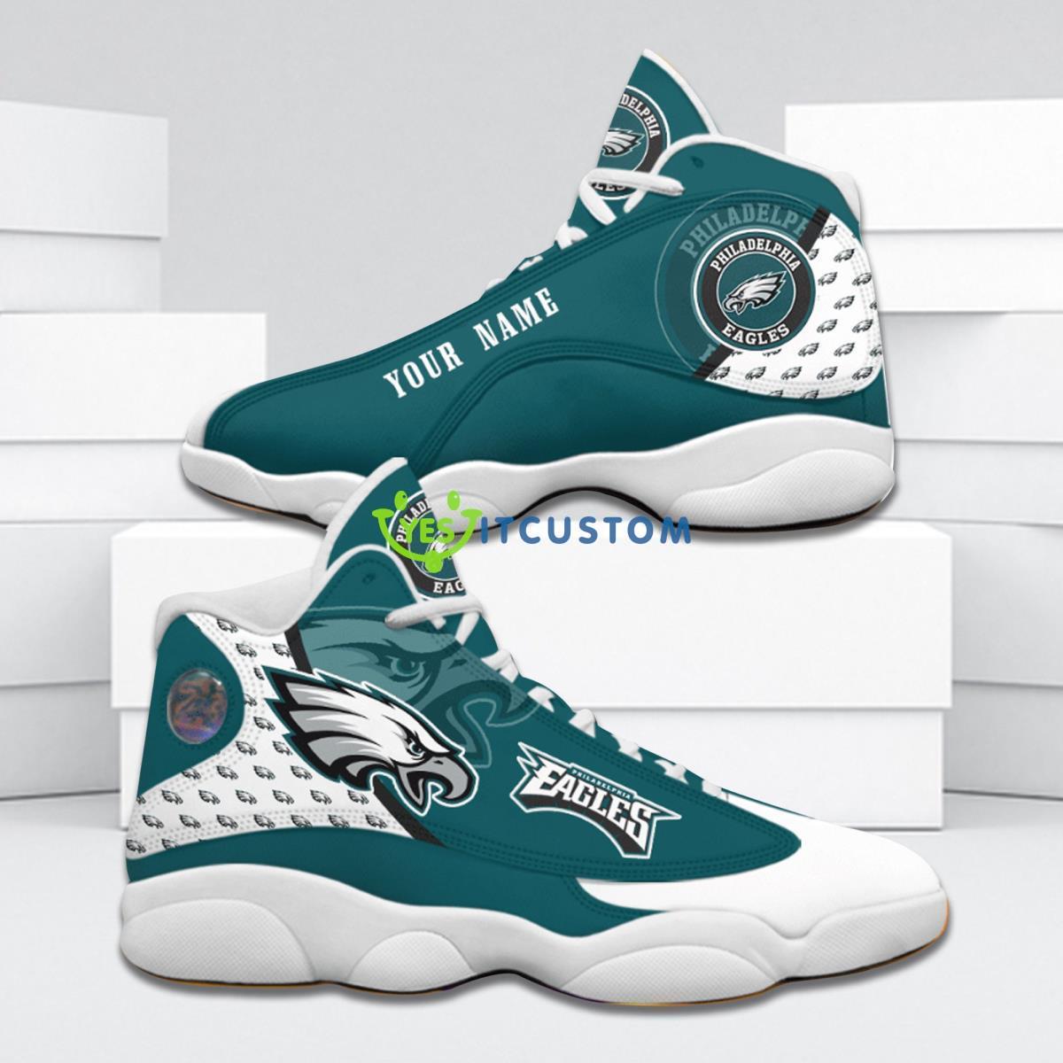 philadelphia eagles football team best custom name air jordan 13 shoes for fans