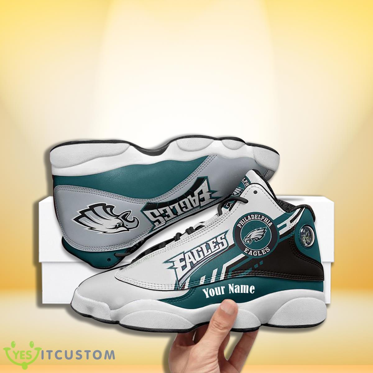 philadelphia eagles football team custom name air jordan 13 sneakers best gift for real fans