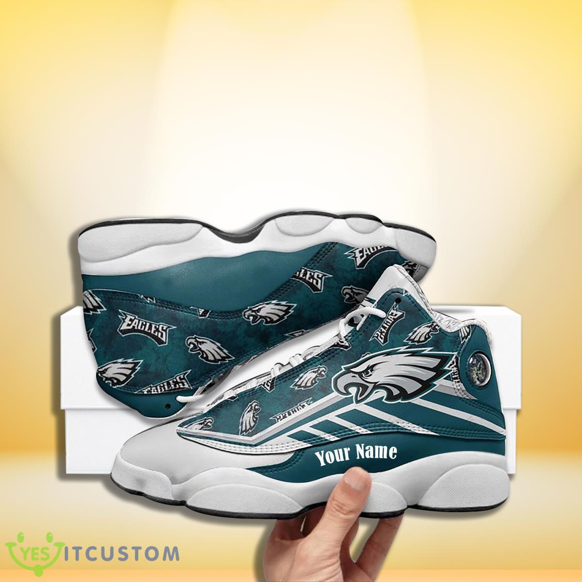 philadelphia eagles football team custom name air jordan 13 sneakers gift for men women fans