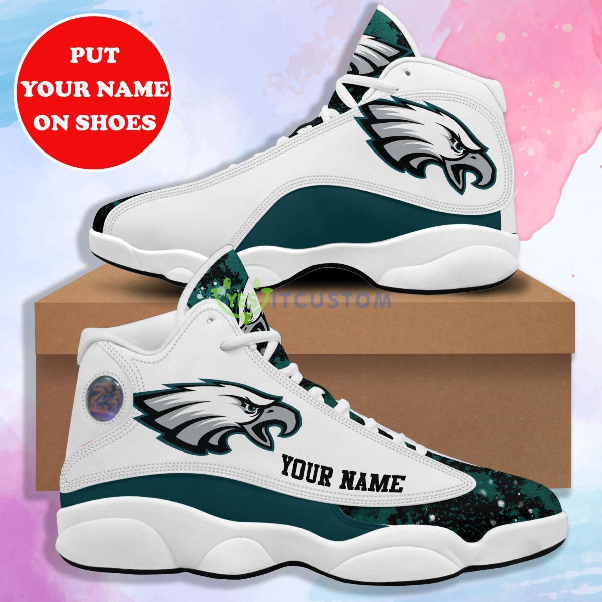 philadelphia eagles football team hot design custom name air jordan 13 sneaker