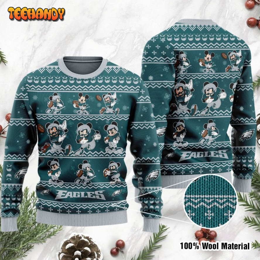 philadelphia eagles mickey mouse holiday party ugly christmas sweater 0nhf0