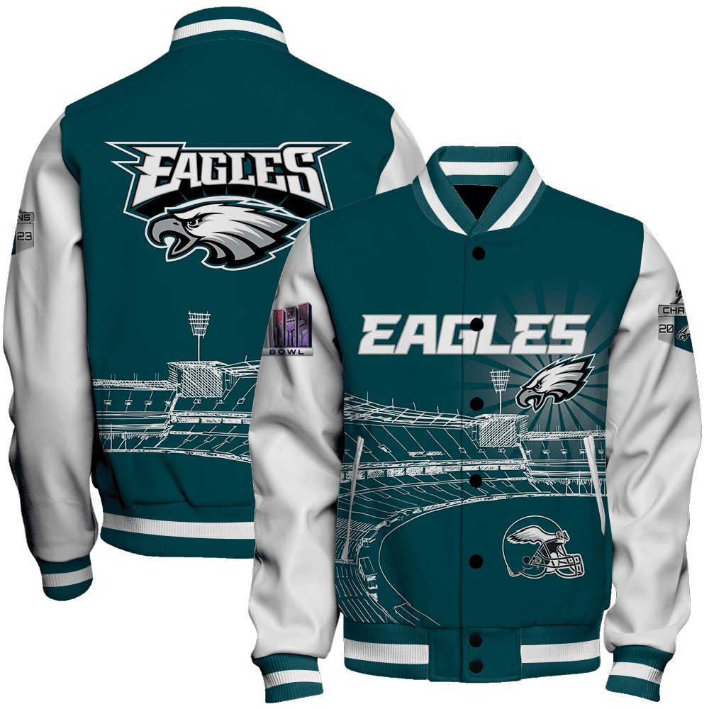 philadelphia eagles nfl 2023 nfl baseball varsity jacket baseball jacket all over print xfmnb