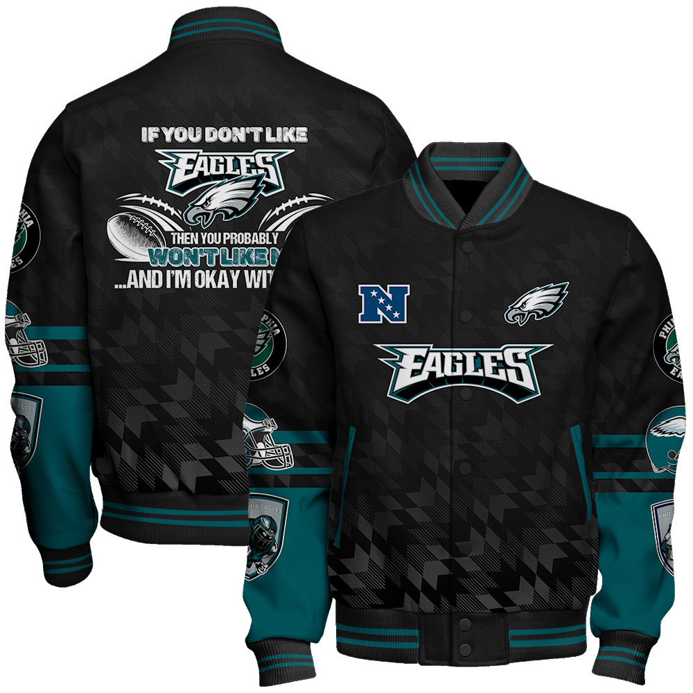 philadelphia eagles nfl 2024 national football conference unisex baseball varsity jacket baseball jacket all over print v12 j8dlo