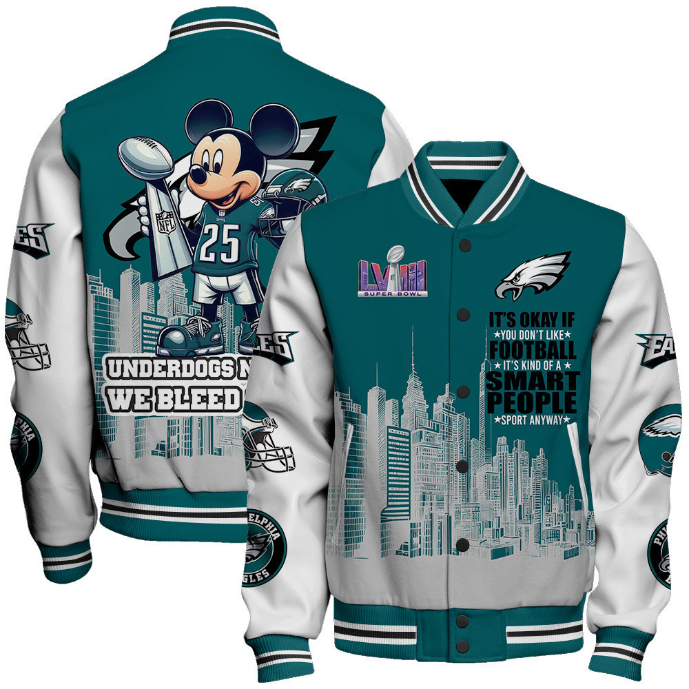 philadelphia eagles nfl baseball varsity jacket baseball jacket all over print stm v5 ery9c