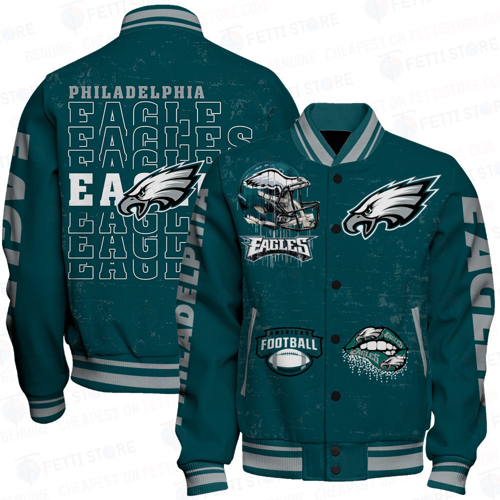 philadelphia eagles nfl baseball varsity jacket baseball jacket all over print stm v6 twqzi