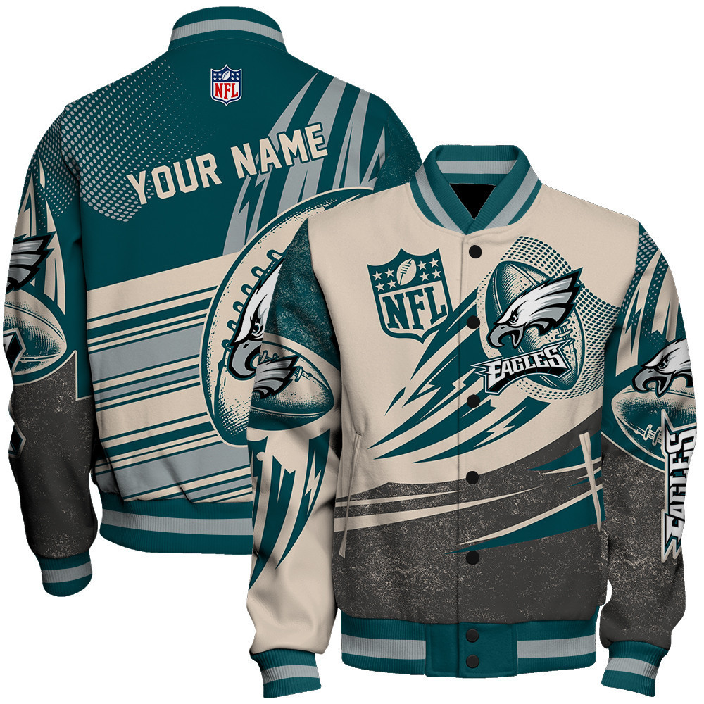 philadelphia eagles nfl customized baseball varsity jacket baseball jacket all over print v10 2hcph