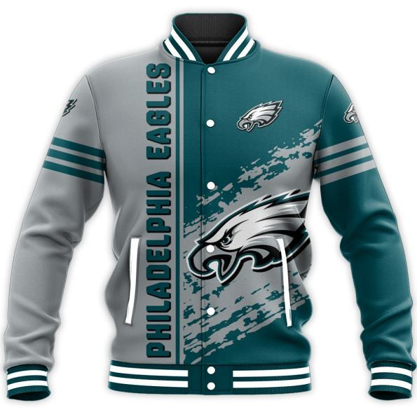 philadelphia eagles nfl football helmet team color painting 3d print baseball varsity jacket baseball jacket all over print uqoqk