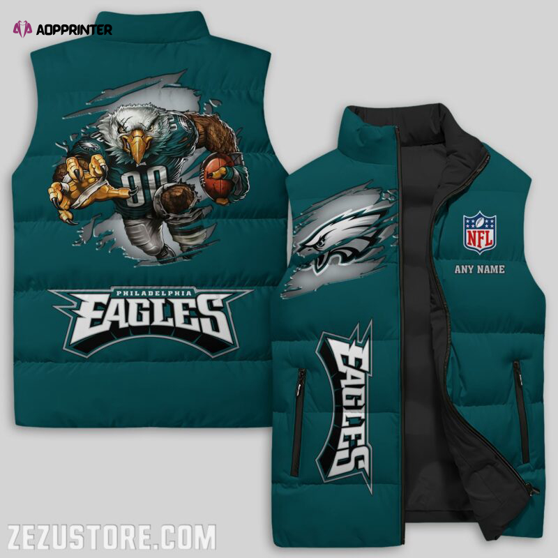 philadelphia eagles nfl sleeveless puffer jacket custom for fans gifts 2