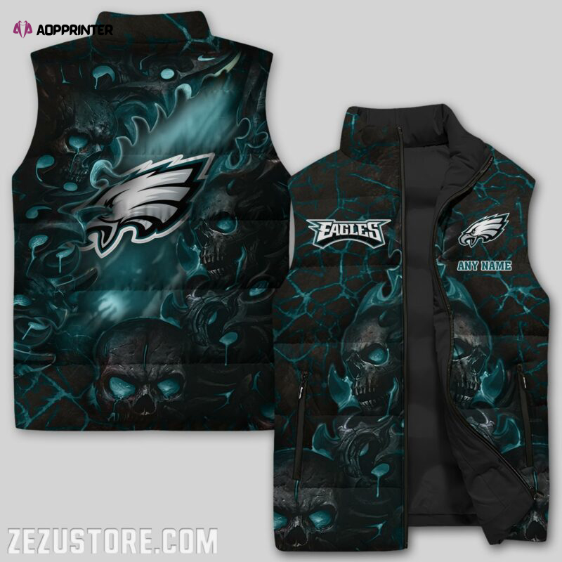 philadelphia eagles nfl sleeveless puffer jacket custom for fans spj2286