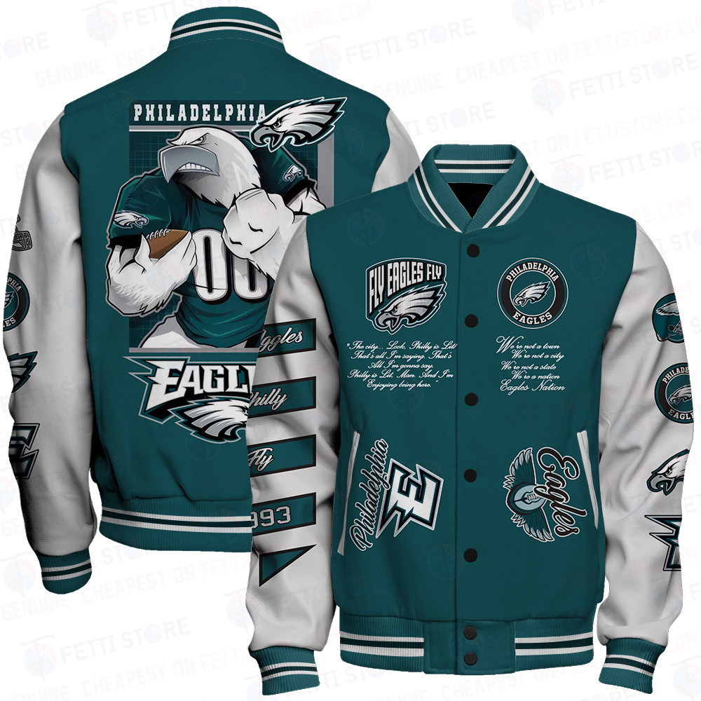 philadelphia eagles off white style pattern baseball varsity jacket baseball jacket all over print stm ibxic