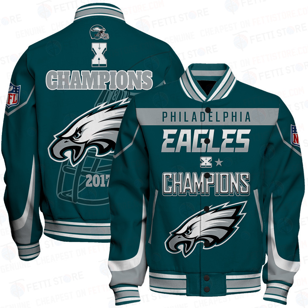 philadelphia eagles x super bowl champions baseball varsity jacket baseball jacket all over print deg9d