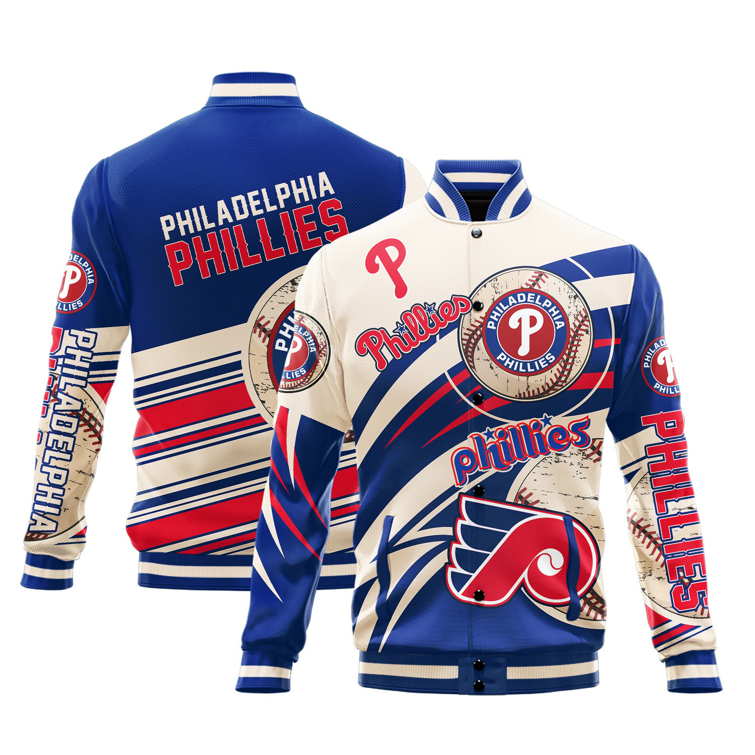 philadelphia phillies baseball varsity jacket baseball jacket all over print wf fb50a