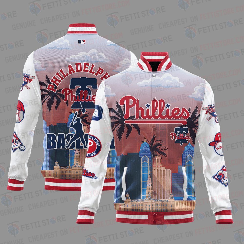 philadelphia phillies mlb baseball varsity jacket baseball jacket all over print stm g76vh