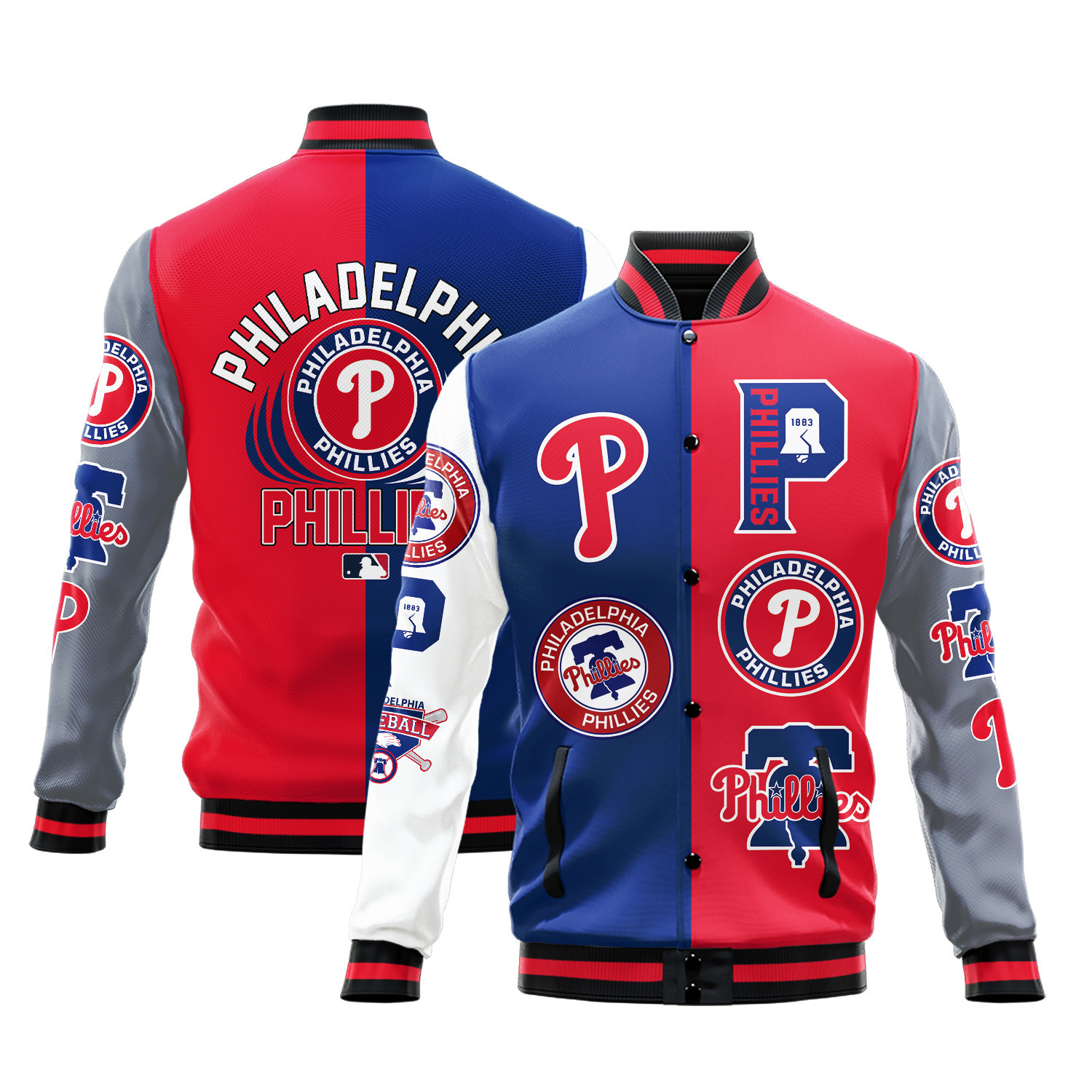 philadelphia phillies mlb baseball varsity jacket baseball jacket all over print stm v3 yfhoy