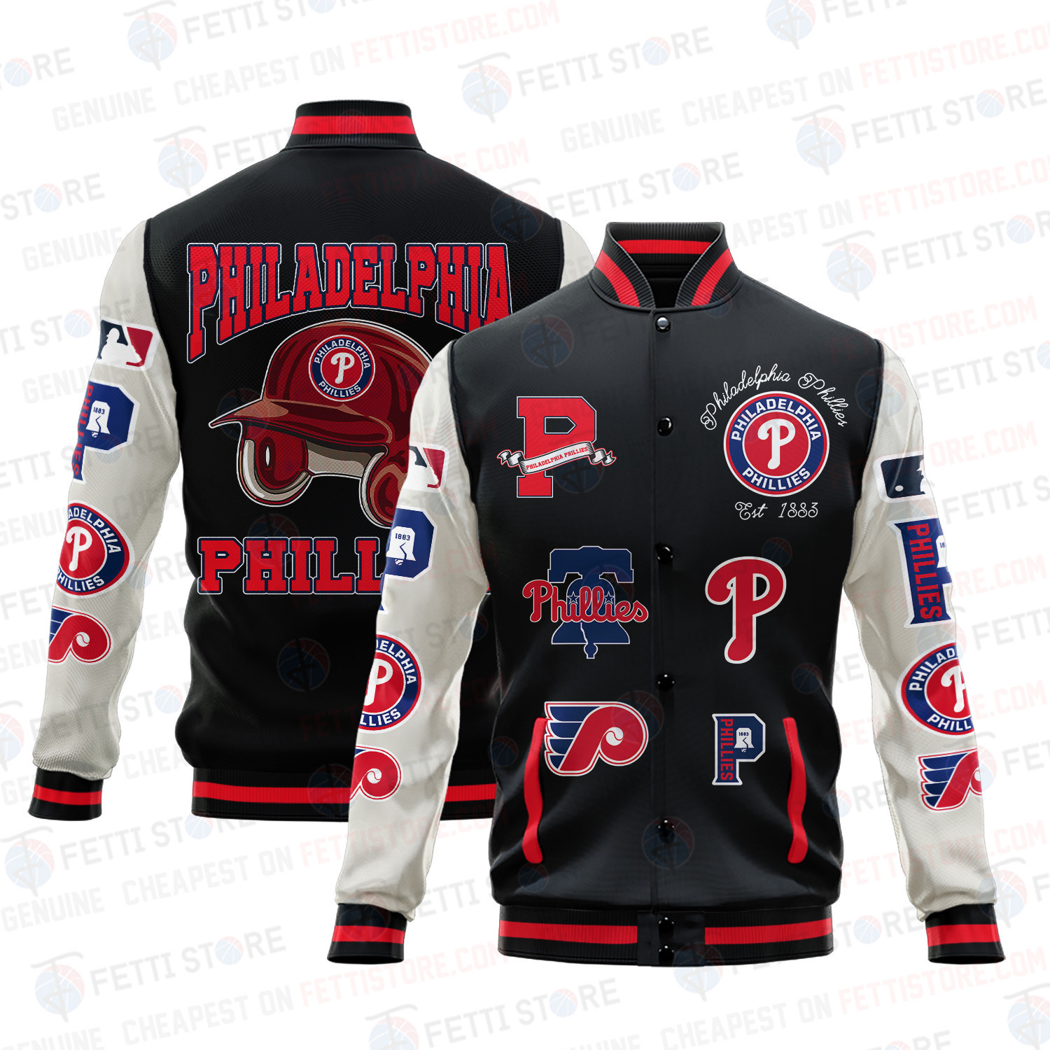 philadelphia phillies mlb baseball varsity jacket baseball jacket all over print v2 9ru8j