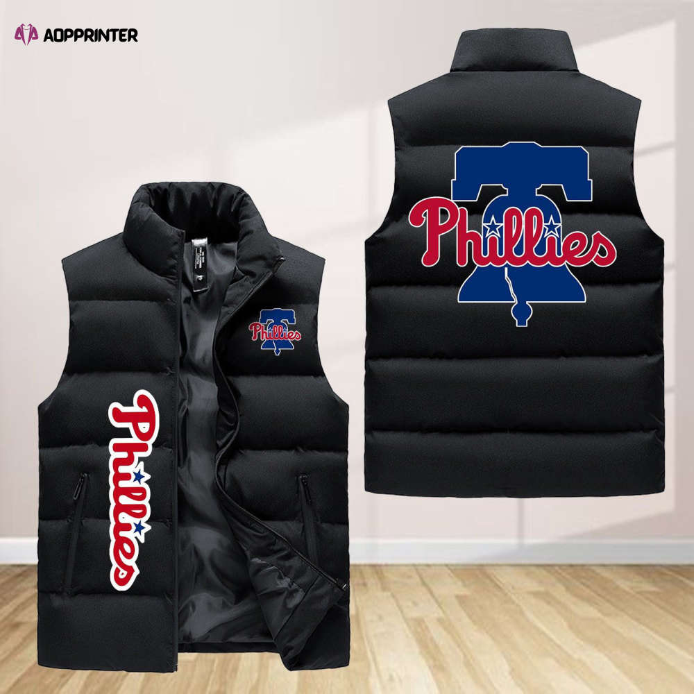 philadelphia phillies sleeveless puffer jacket custom for fans gifts