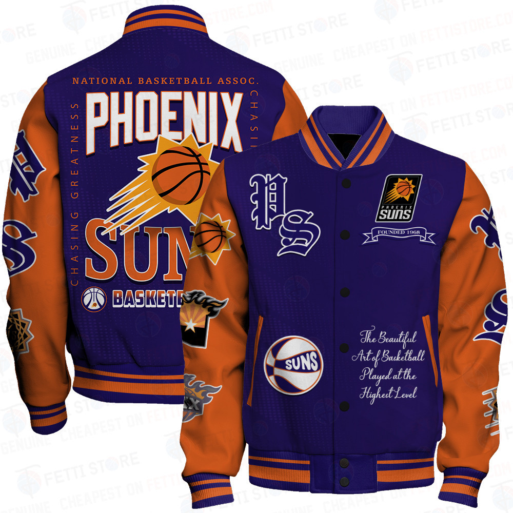 phoenix suns nba print baseball varsity jacket baseball jacket all over print sfat v25 pb5fu