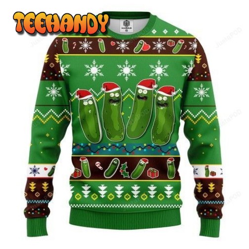 pickle rick rick and morty christmas for cartoon lovers ugly sweatshirt hu72s