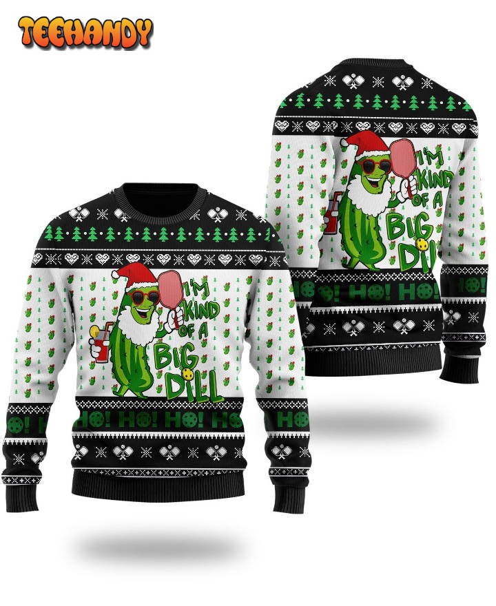 pickleball symol im kind of a big dill noel pattern sport lovers sweater rb0ny