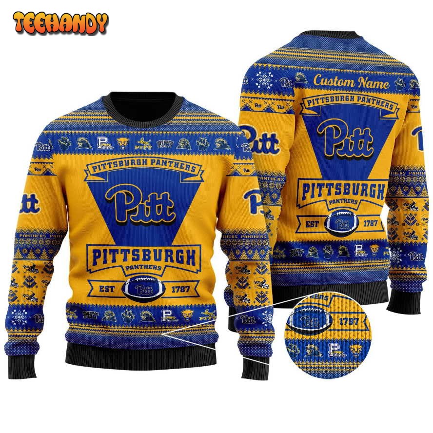 pittsburgh panthers football team logo personalized christmas sweater 57i0l