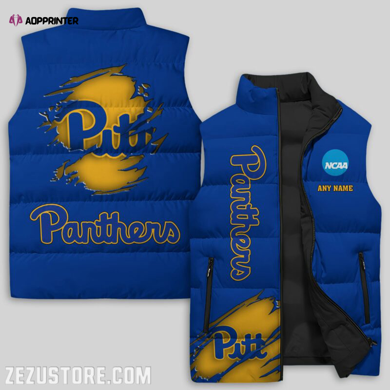 pittsburgh panthers ncaa sleeveless puffer jacket custom for fans spj2142