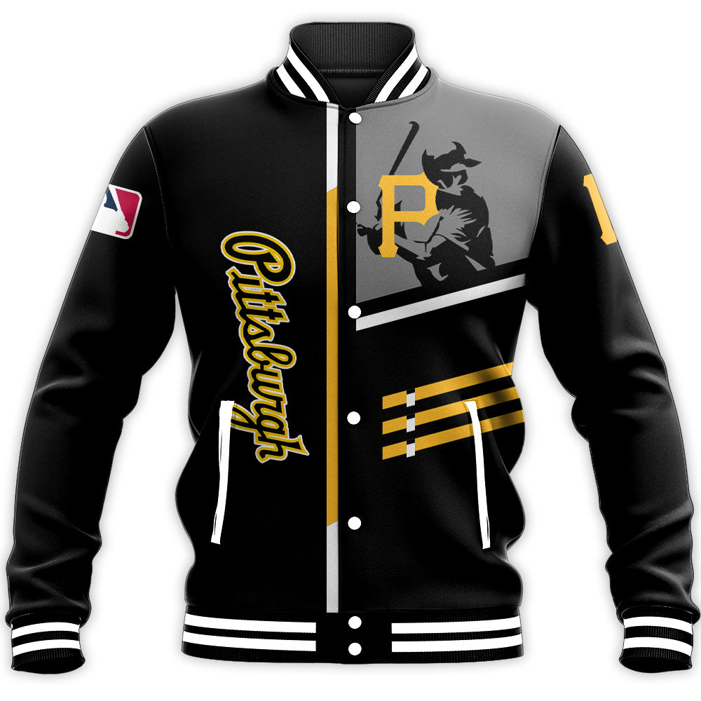 pittsburgh pirates baseball jacket button up zipper hooded all over print personalized baseball for fan mlb tscwq