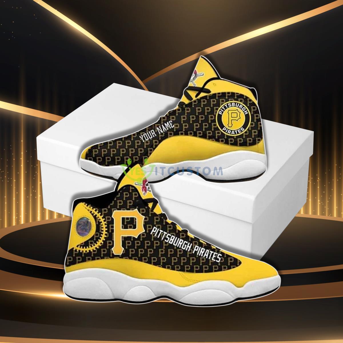 pittsburgh pirates football team air jordan 13 custom name shoes