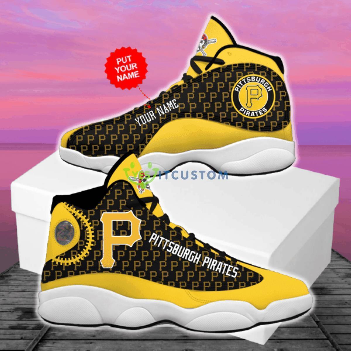 pittsburgh pirates style custom name air jordan 13 sneaker