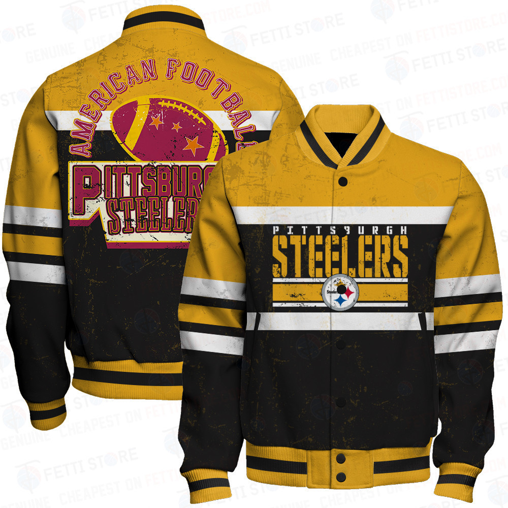 pittsburgh steelers american football art print baseball varsity jacket baseball jacket all over print oxbgn