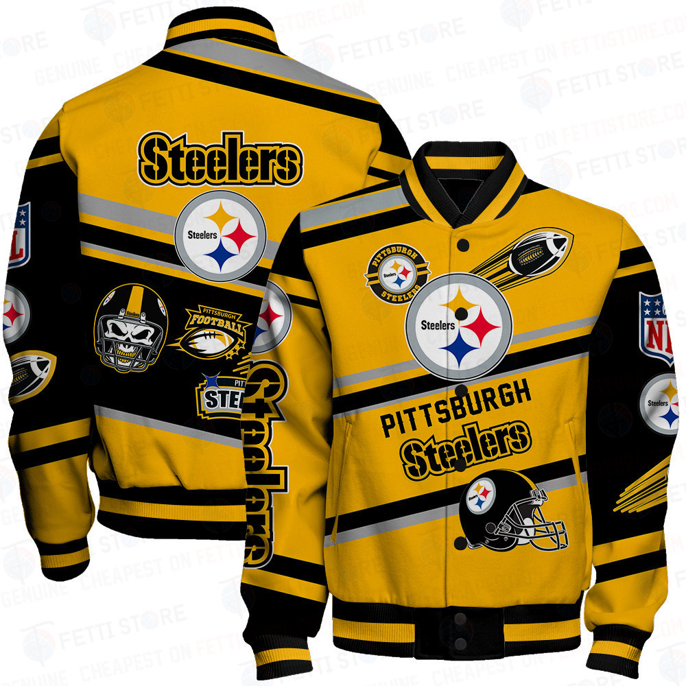 pittsburgh steelers american football league pattern baseball varsity jacket baseball jacket all over print 2ui5p