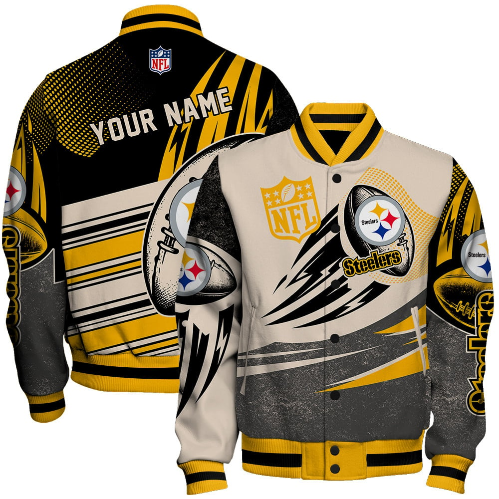 pittsburgh steelers aop varsity jacket baseball jacket all over print wf v10 m3jg9