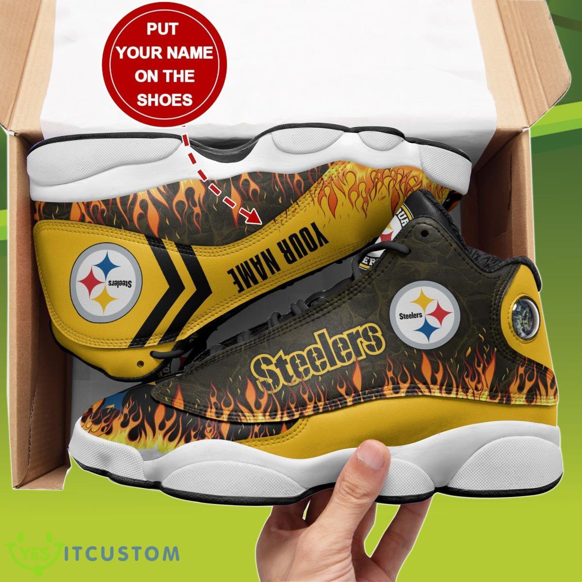 pittsburgh steelers custom name air jordan 13 sneakers best gift for men and women