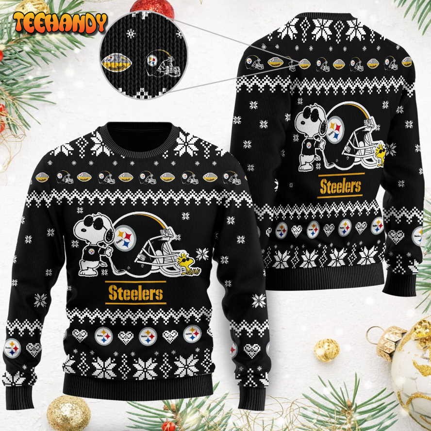 pittsburgh steelers cute the snoopy show football helmet 3d sweater uu2zl