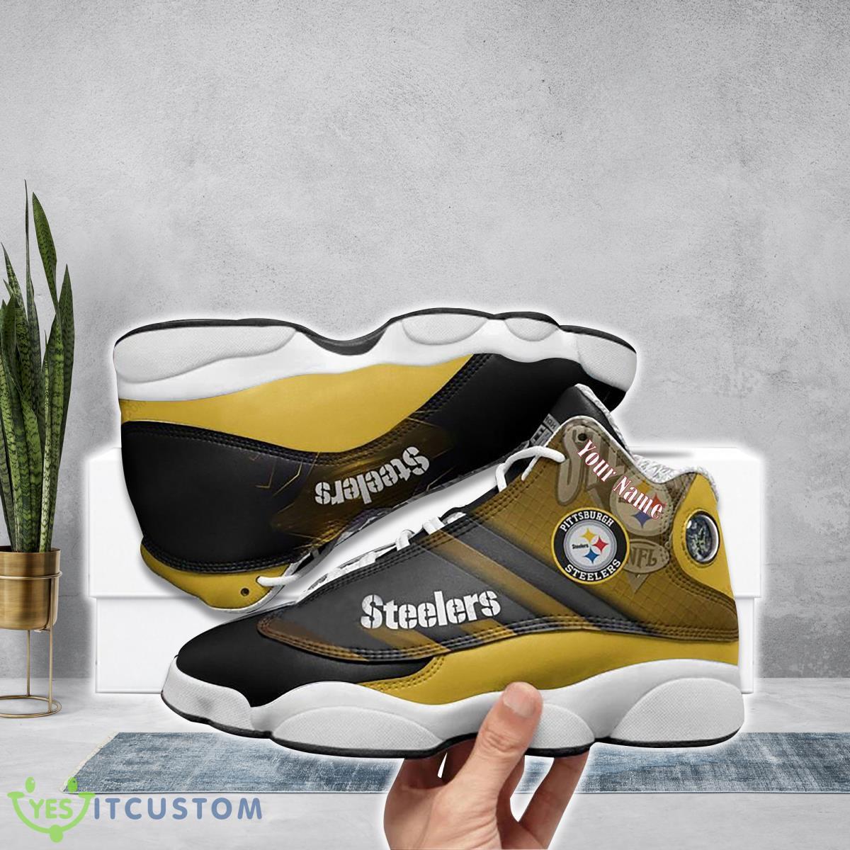 pittsburgh steelers football team custom name air jordan 13 running shoes gift for men women