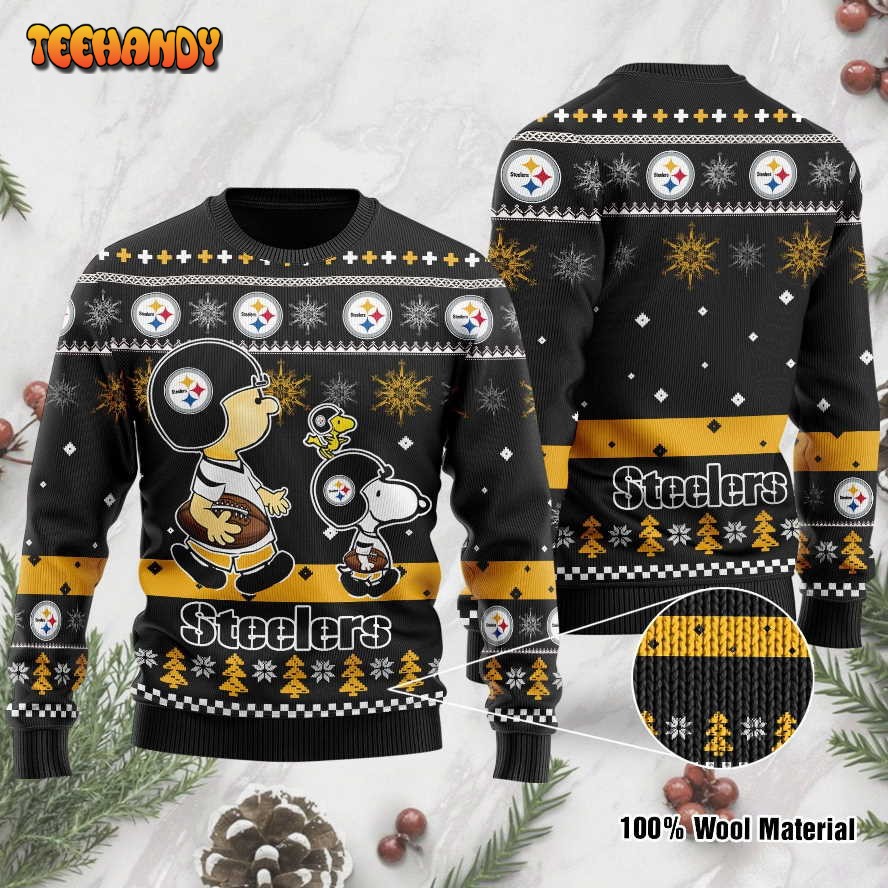 pittsburgh steelers funny charlie brown peanuts snoopy ugly sweater 455u2