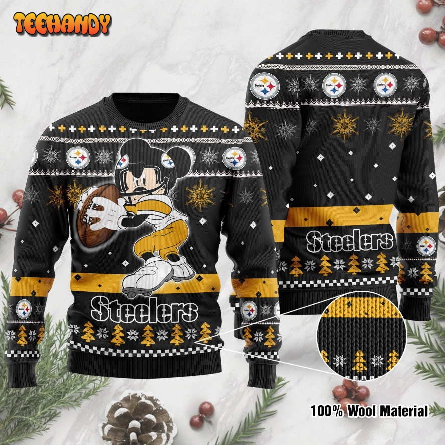 pittsburgh steelers mickey mouse funny ugly christmas sweater 0ge8u