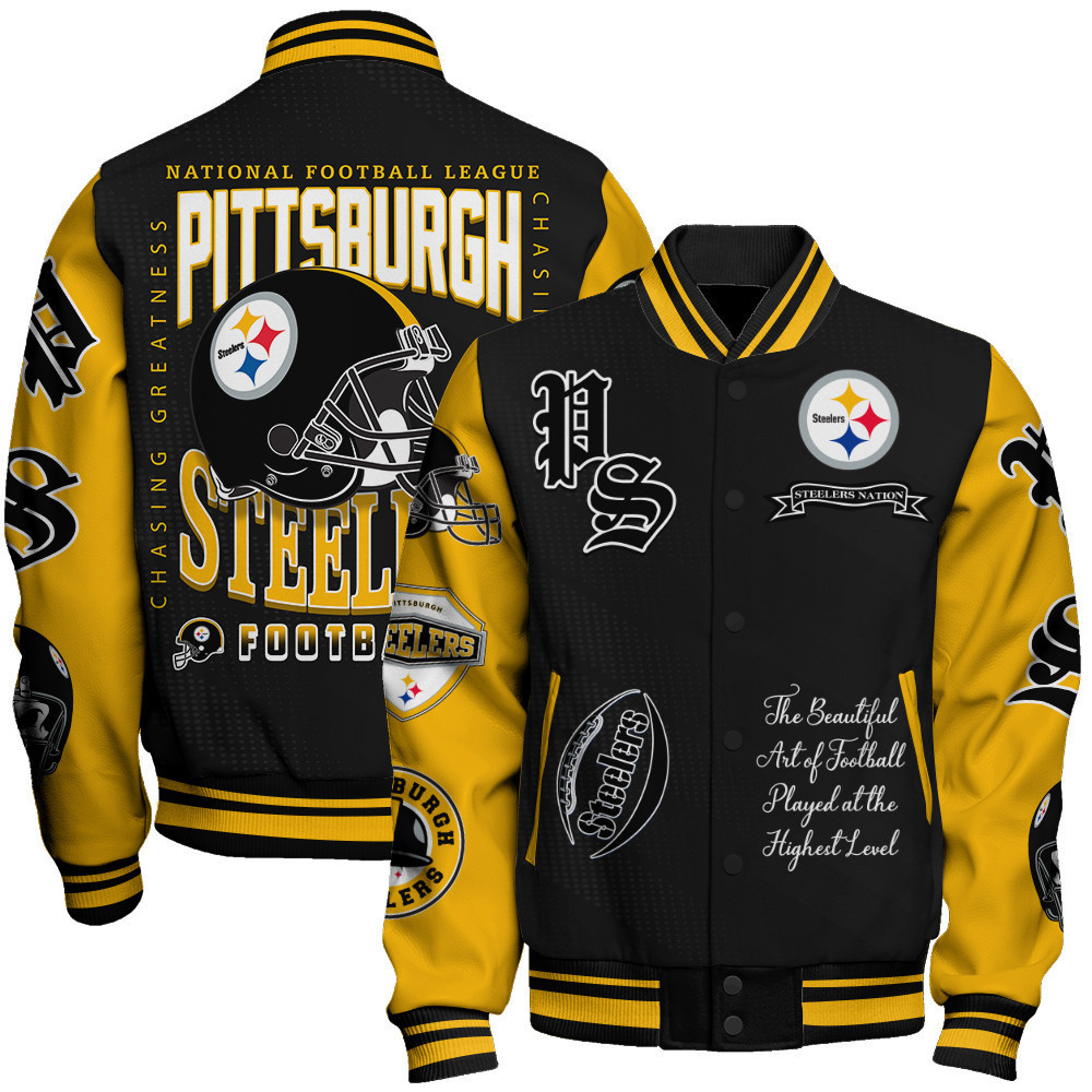 pittsburgh steelers nfl 2024 american football conference unisex baseball varsity jacket baseball jacket all over print v3 xc0di