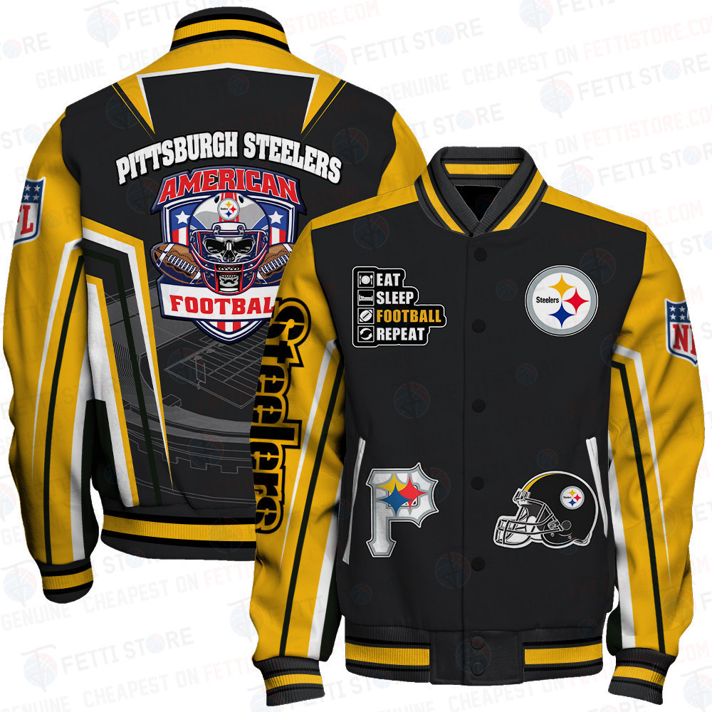 pittsburgh steelers nfl baseball varsity jacket baseball jacket all over print stm v4 gdshc