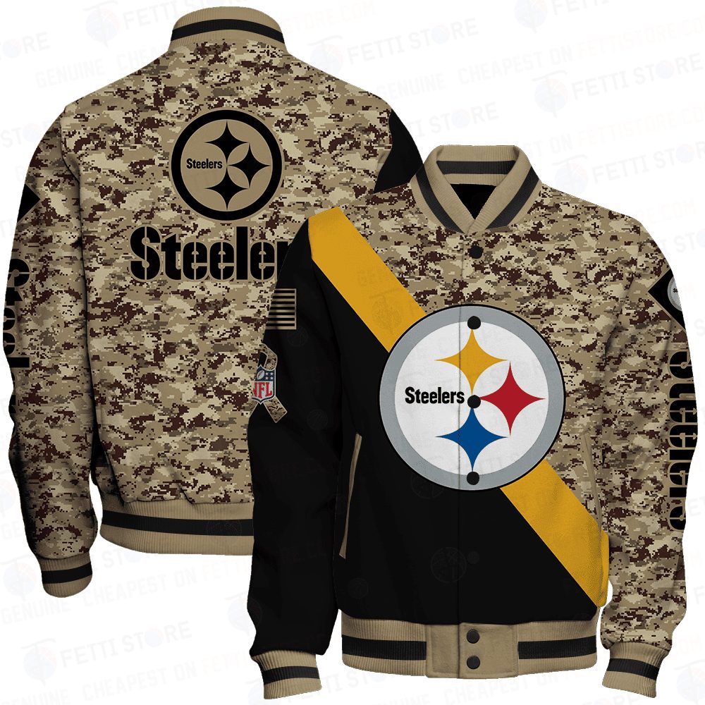 pittsburgh steelers nfl baseball varsity jacket baseball jacket all over print v1 rrsn6