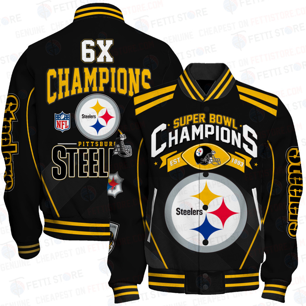 pittsburgh steelers nfl champions baseball varsity jacket baseball jacket all over print zh7rr