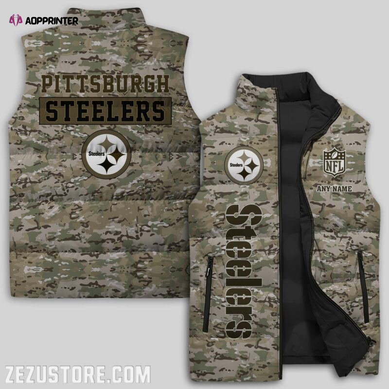 pittsburgh steelers nfl sleeveless puffer jacket custom for fans gifts 6