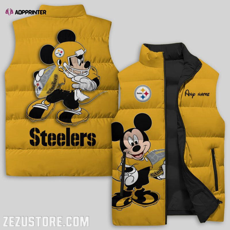 pittsburgh steelers nfl sleeveless puffer jacket custom for fans spj1366