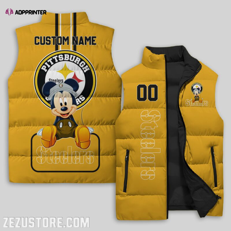 pittsburgh steelers nfl sleeveless puffer jacket custom for fans spj1498