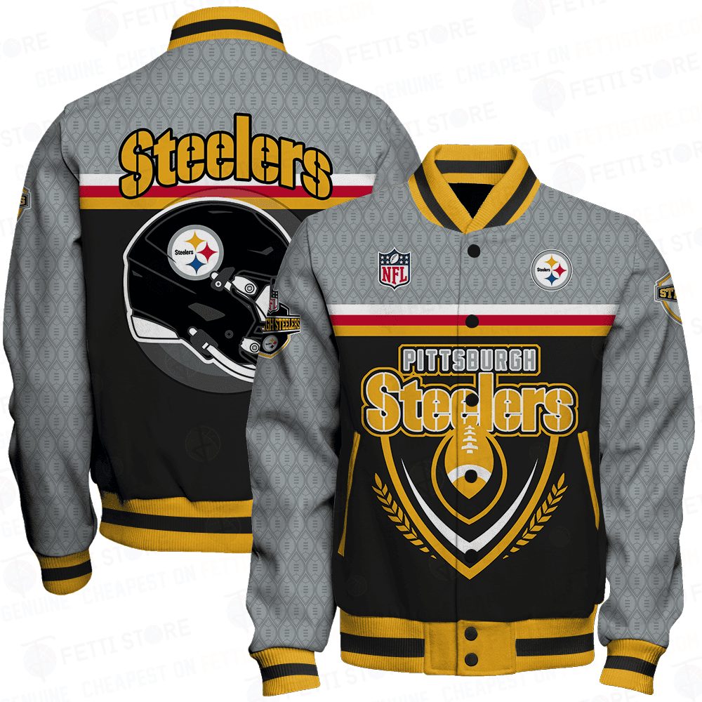 pittsburgh steelers traditional football pattern baseball varsity jacket baseball jacket all over print uteln