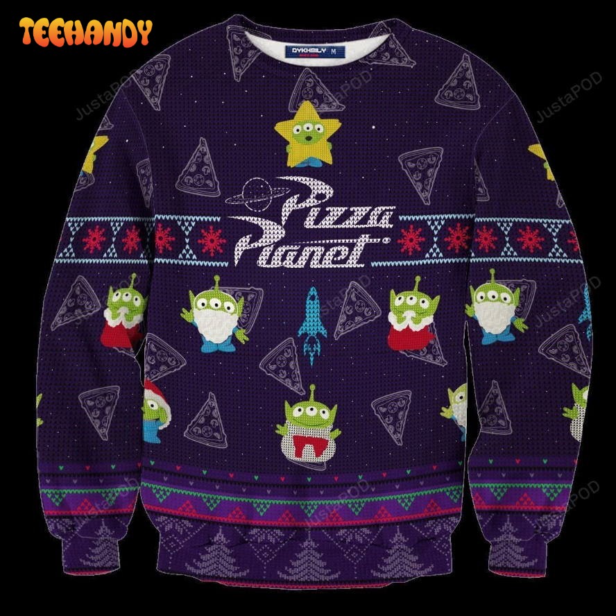 pizza planet ugly christmas sweater all over print sweatshirt ugly sweater hc73k