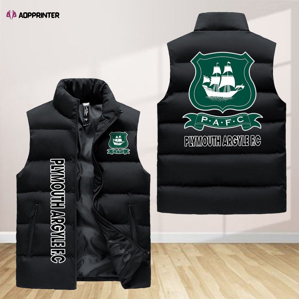 plymouth argyle f c sleeveless puffer jacket custom for fans gifts