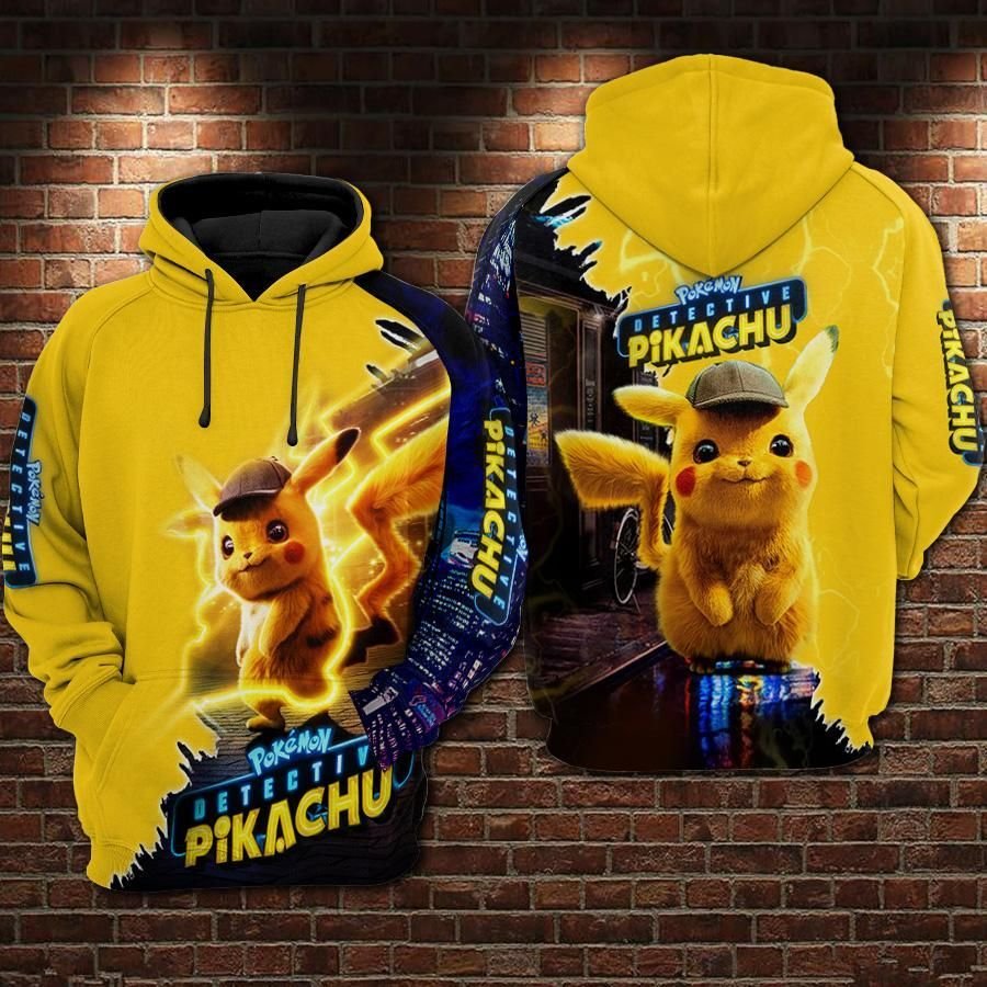 pokemon detective pikachu AOP Hoodie Zip Hoodie 2